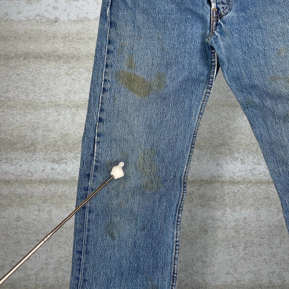 Vintage 90s Levis Jeans 501 28x30 Regular Straight Leg Fit Medium Wash Made USA - Picture 9 of 10